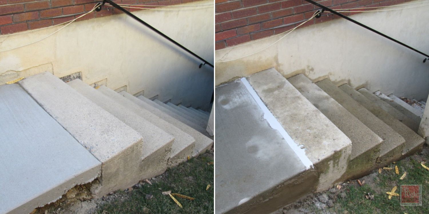 Step & Stairway Concrete Leveling by Lift Right Concrete