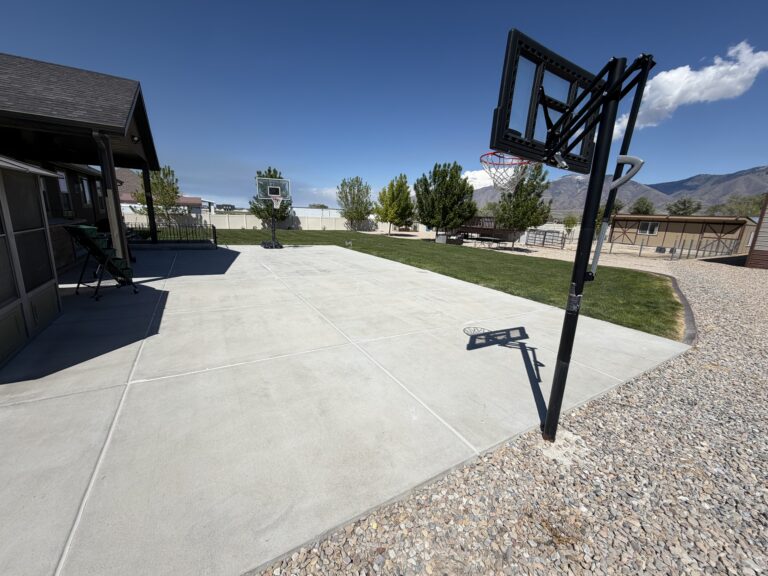 Back patio with commercial silicone joint sealant by Lift Right Concrete
