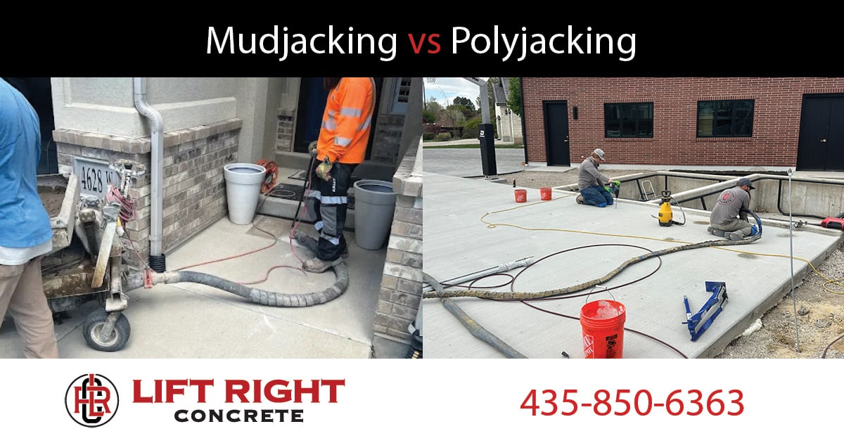 Mudjacking and polyjacking concrete lifting methods compared, Lift Right Concrete Utah