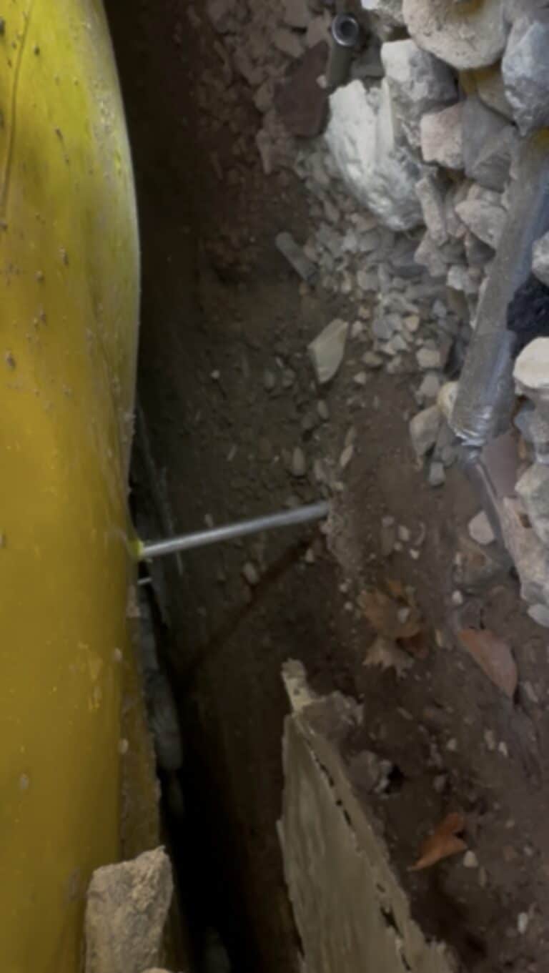 Sport court in Provo Utah showing soil void before DeepLock injection
